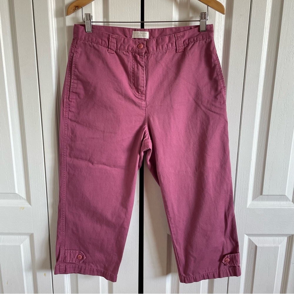 Christopher & Banks Cropped Pants Women’s 6 Pink Button Flap Pocket Y2K Casual